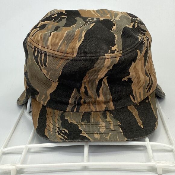 Vintage K-Brand Tiger Stripe Camouflage Hat Neck Flap Size L-XL (H2) - Picture 3 of 9